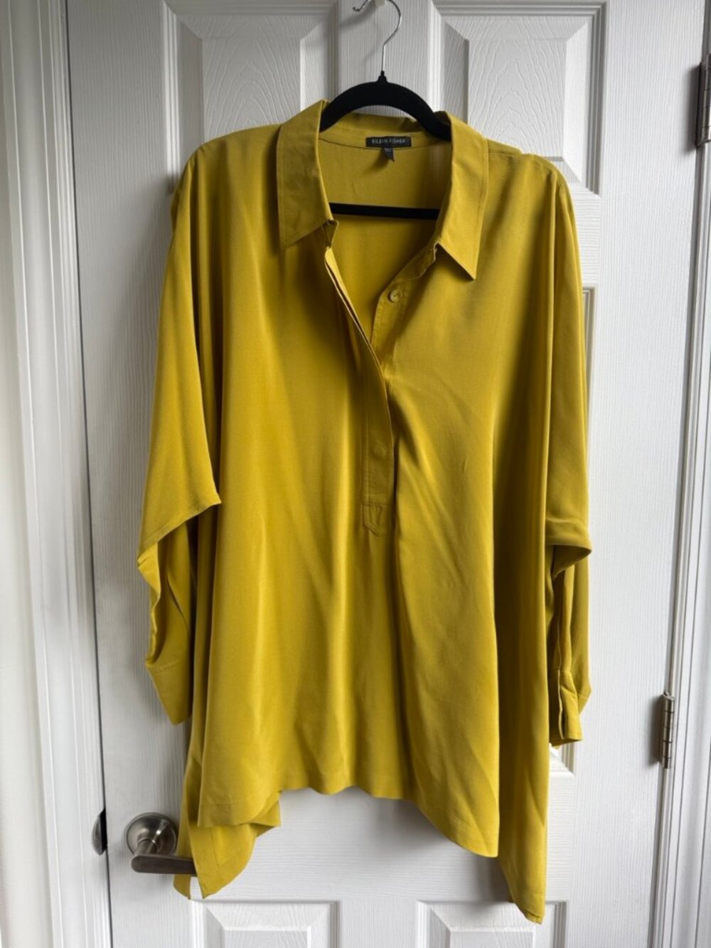 Eileen Fisher Oversized Silk Tunic in Mustard